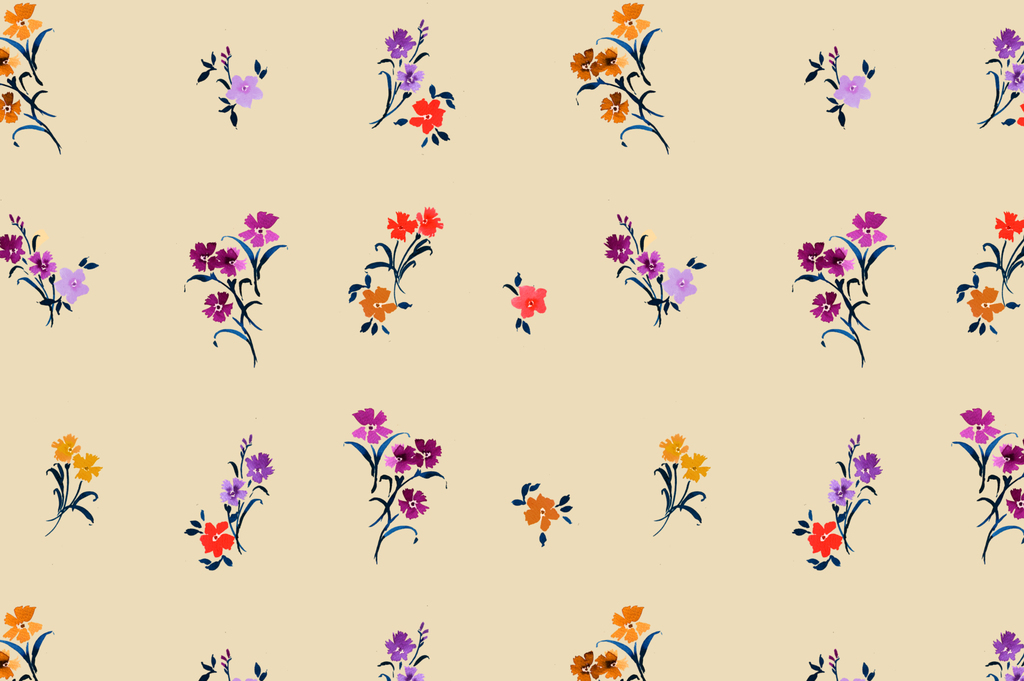 春天花卉图案排列印花