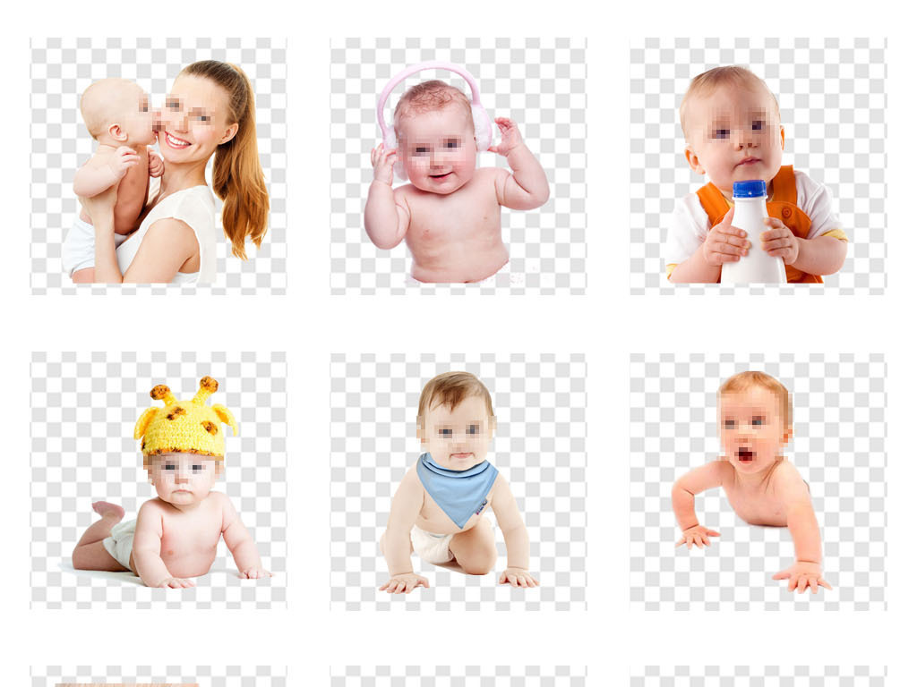 母婴产品小宝宝可爱婴儿海报背景PNG素材