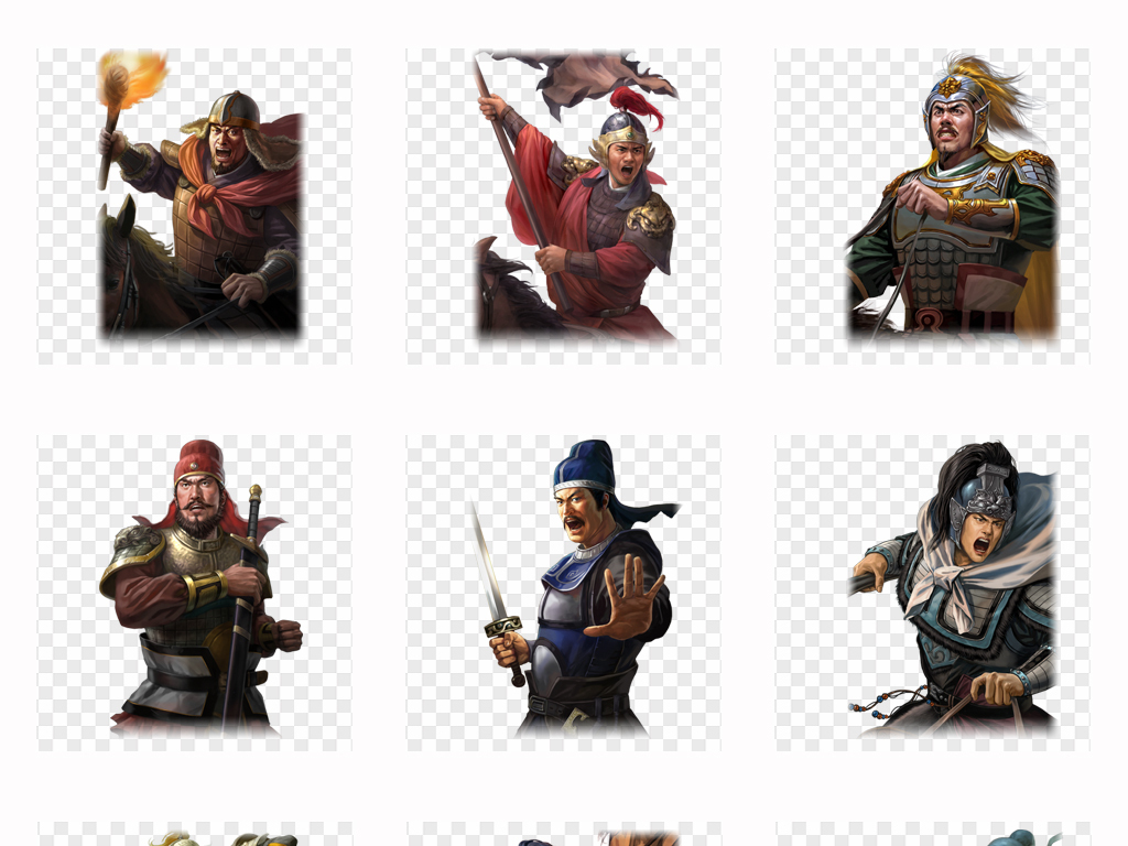 50多款古装人物游戏古代战争将军海报背景png素材