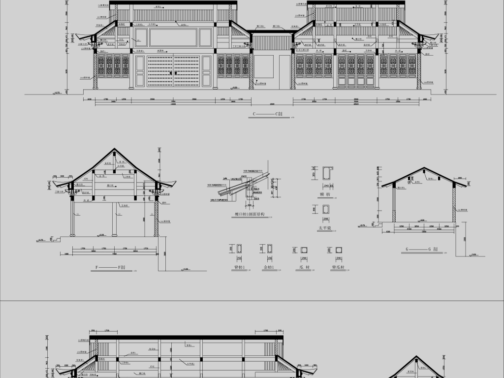 罗汉堂古建筑施工图古建施工图cad图纸设计平面图下载