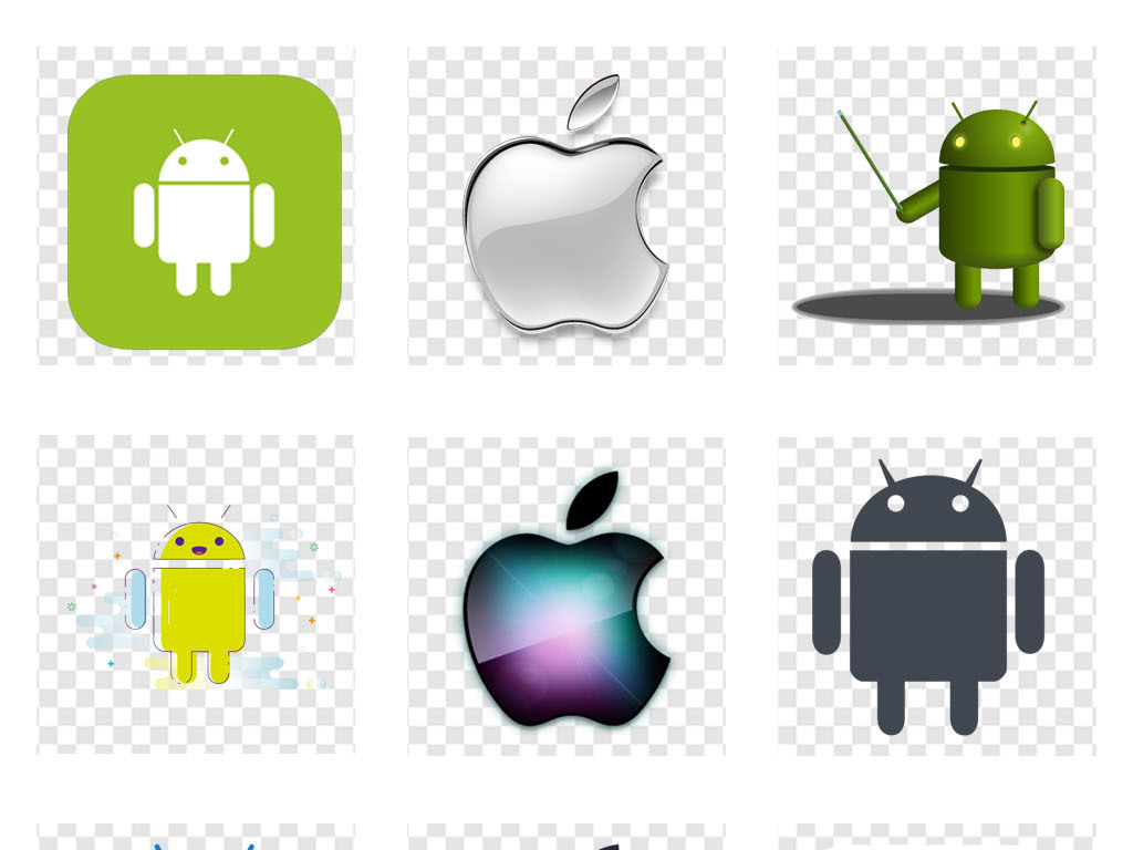 手机维修系统安卓苹果品牌标志png素材