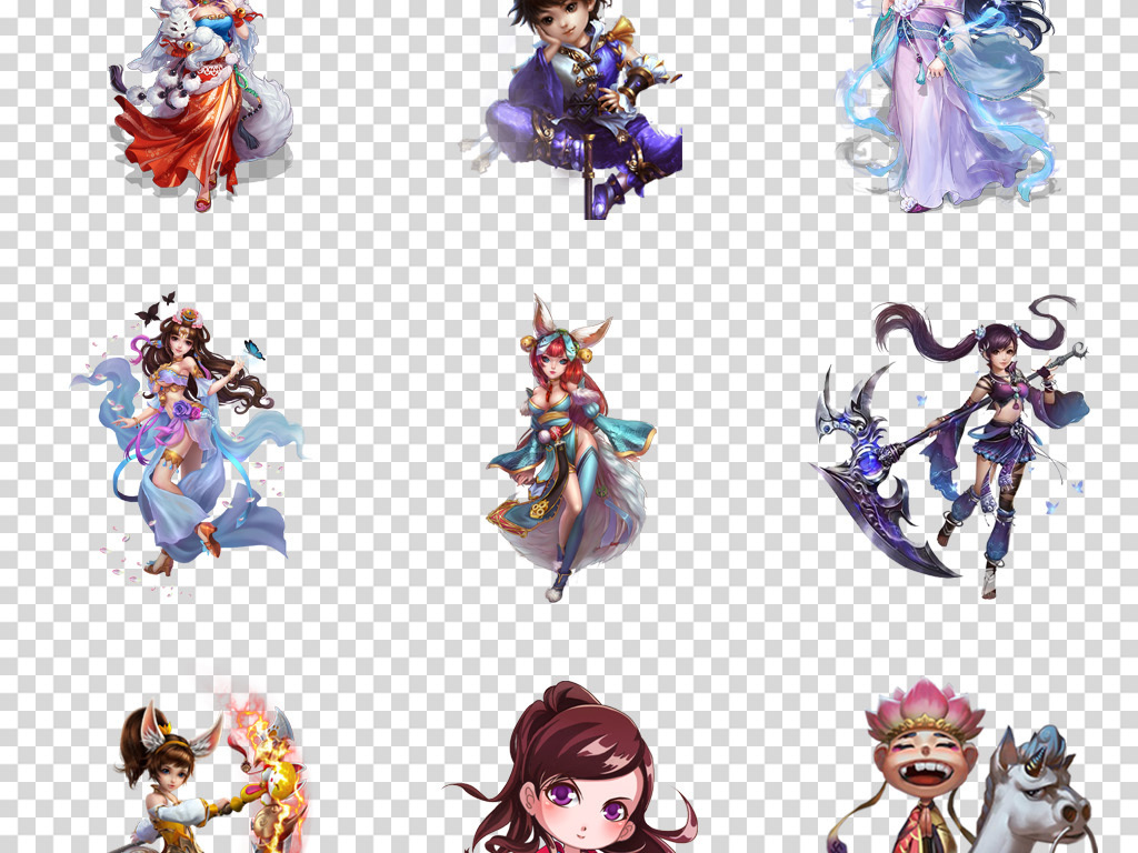 卡通可爱Q版游戏美女帅哥人物动漫武侠人物P