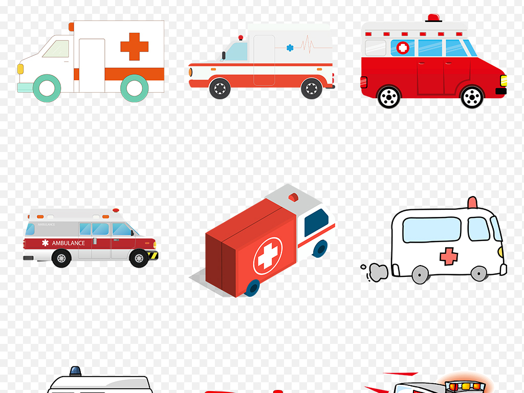 卡通急救知识救援救护车宣传栏海报素材背景图片PNG