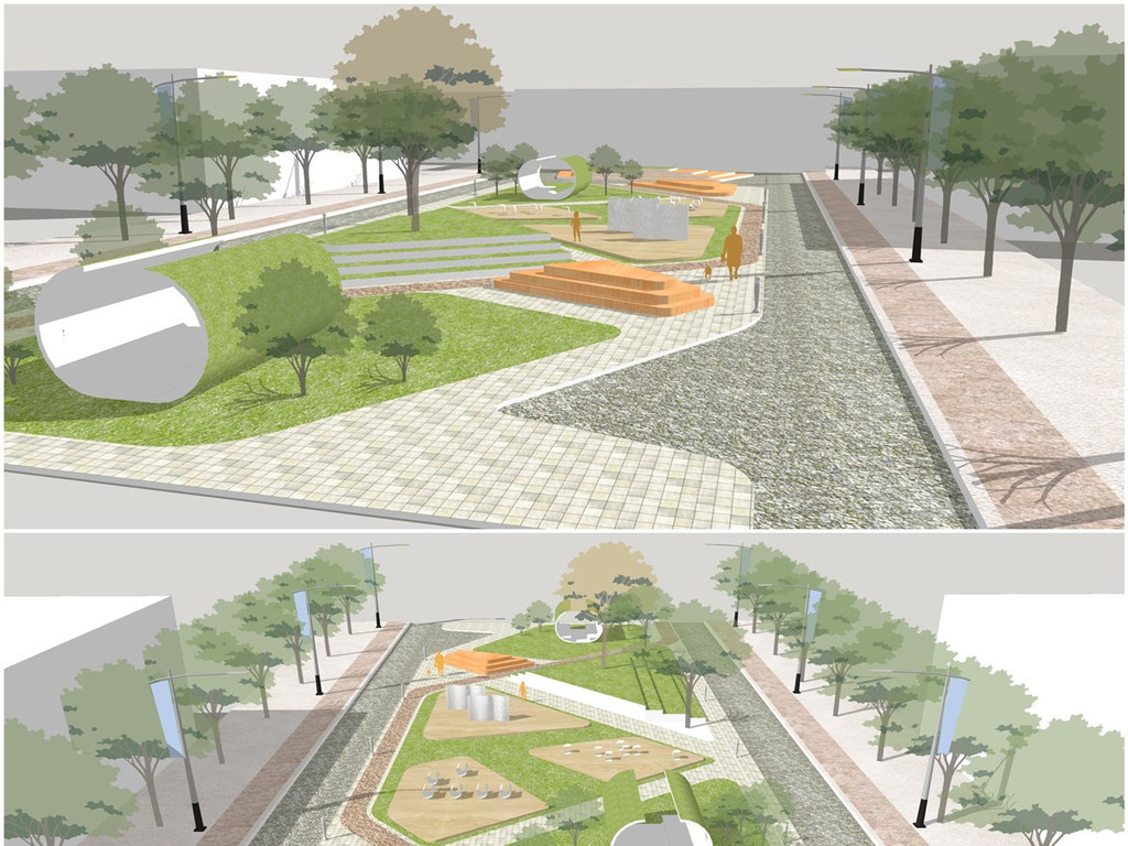 精品城市绿地小游园公园小广场景观规划SU模型