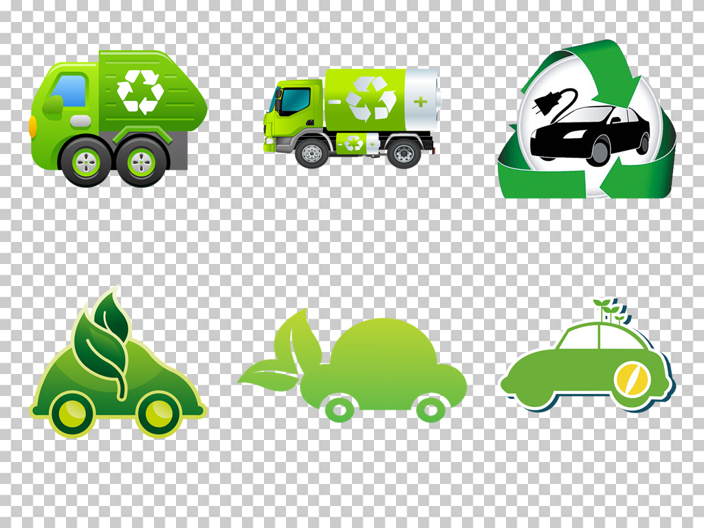绿色低碳环保节能新能源汽车海报背景png素材