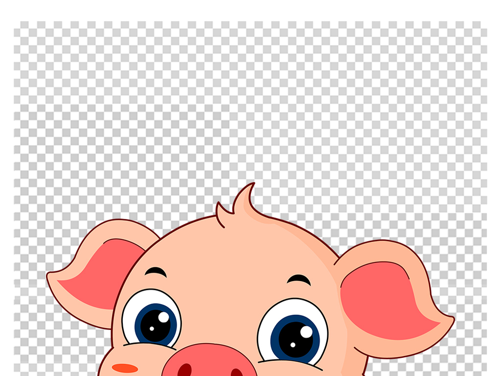 可爱小猪卡通矢量图