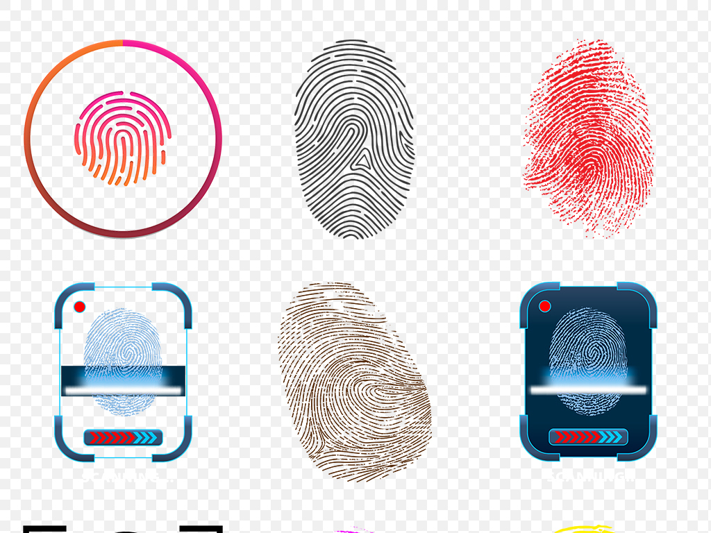 手绘彩色指纹微信扫描二维码海报素材背景图片PNG