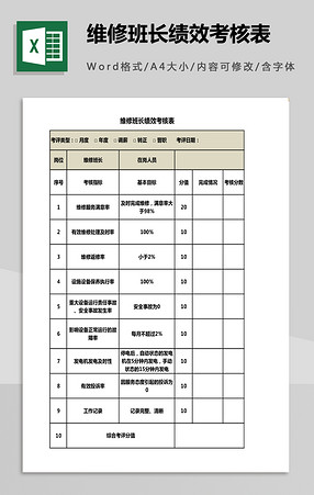 最新企业绩效考核表Excel模板_绩效考核表表格