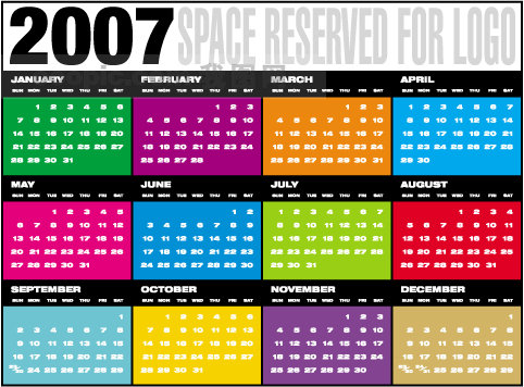 2007年日历表图片素材_2007年日历表AI格式模板下载_节日设计-我图网