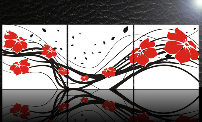 花卉装饰画 > 时尚动感花纹高清矢量无框画模板下载 版权图片 素材