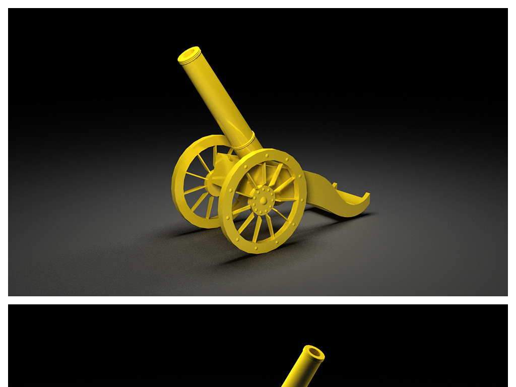 金色活动庆典皇家礼炮3d模型下载