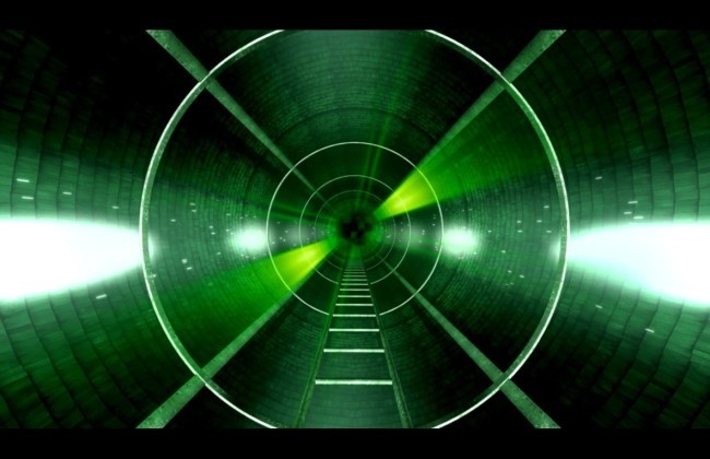 镜头穿越圆形空间