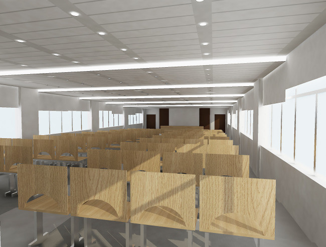 阶梯教室3d模型带贴图灯光