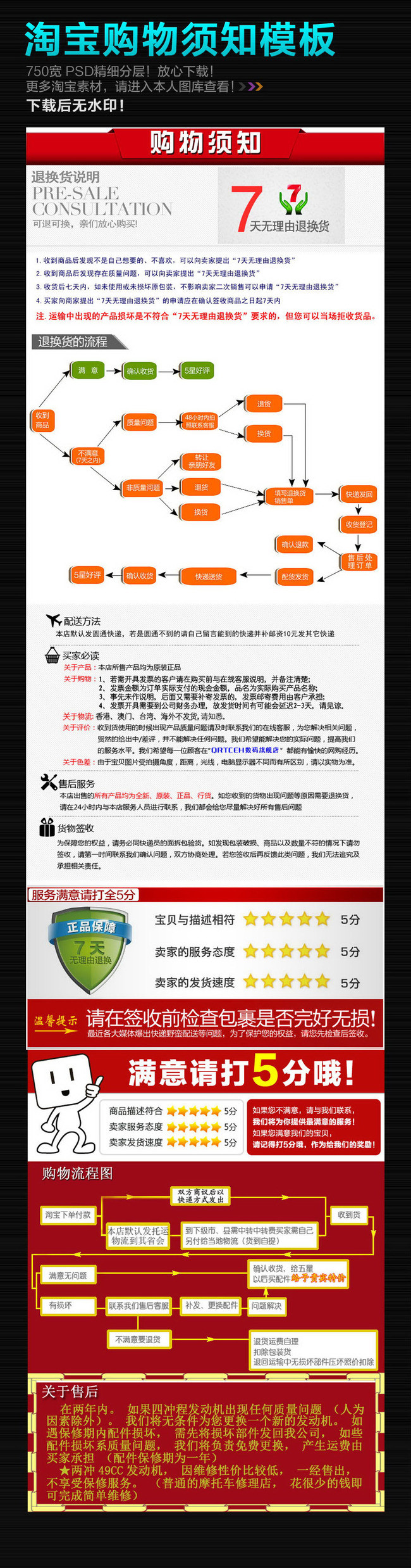 淘宝购物须知买家必读模板