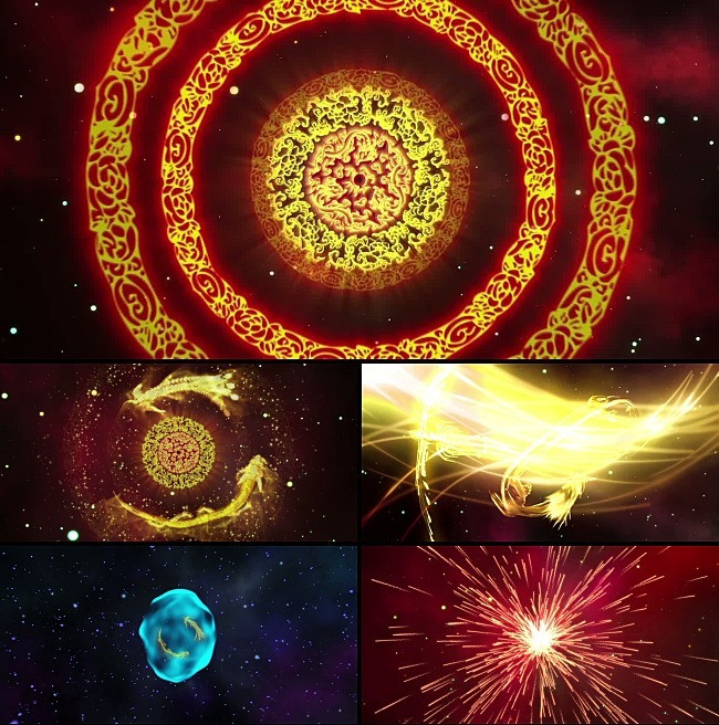 春晚龙凤呈祥led背景素材互动视频