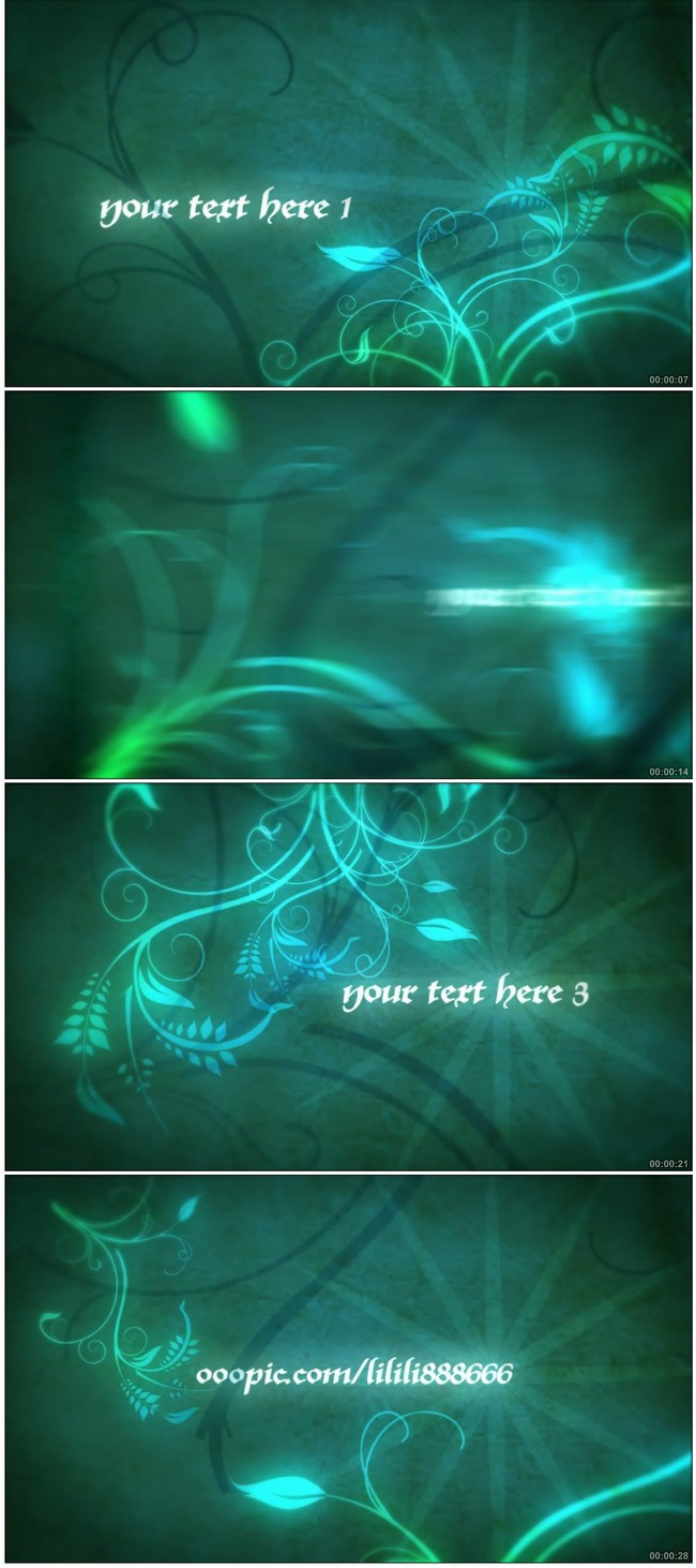 绿色花纹生长文字logo片头ae模板素材_高清mp4格式下载(视频37.