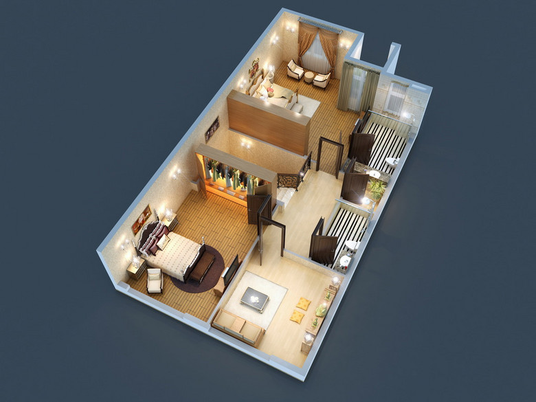 24mb)_彩色平面图大全_家装施工cad图纸-我图网