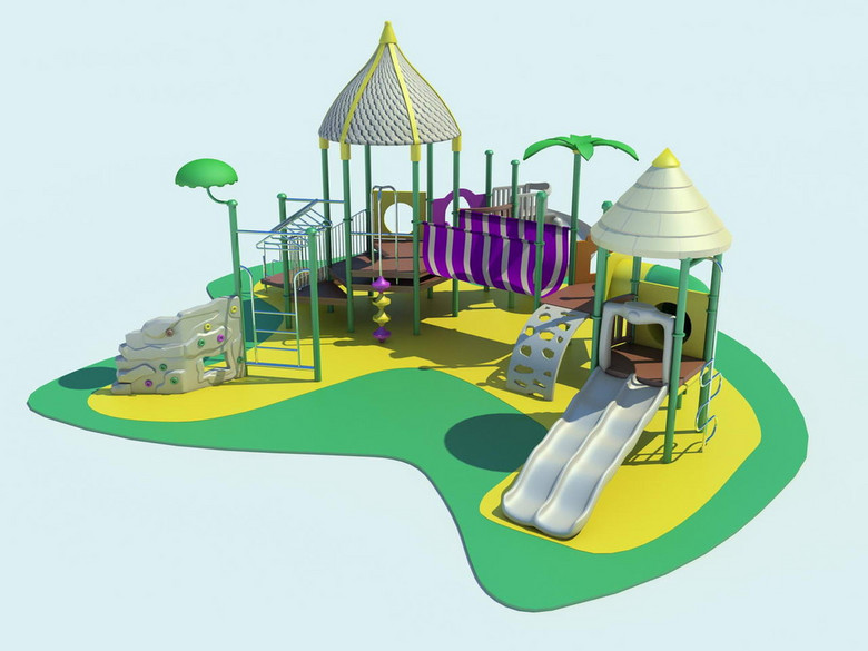模型库 其他模型 其他模型 > 儿童设备游乐场滑滑梯3d 版权图片 素材