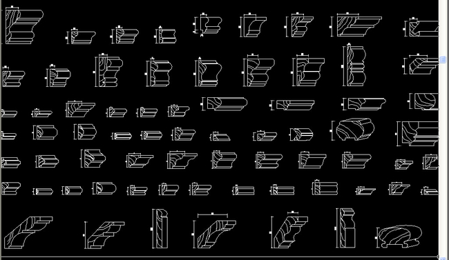 cad图库 全屋定制cad图纸 cad图纸 > 实木欧式线条刀型库电子图集