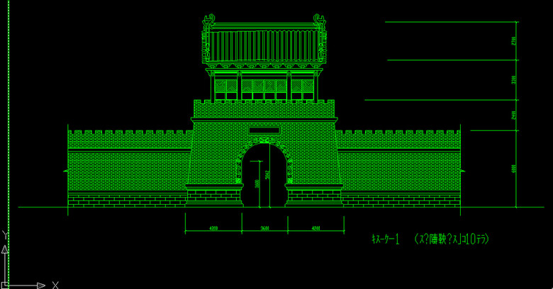 仿古城门cad施工图仿古山门城门平面设计图下载(图片0.