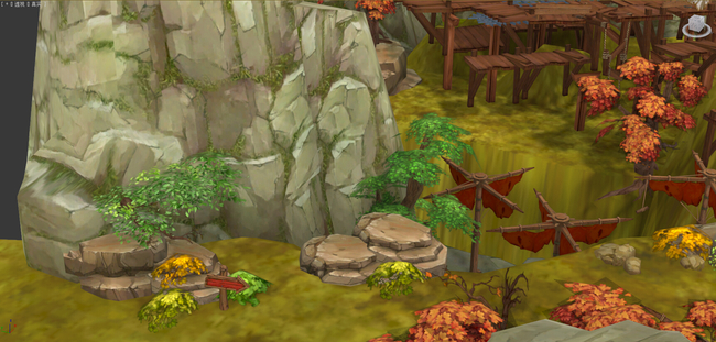 游戏场景14古代战争营地山体山腰树木