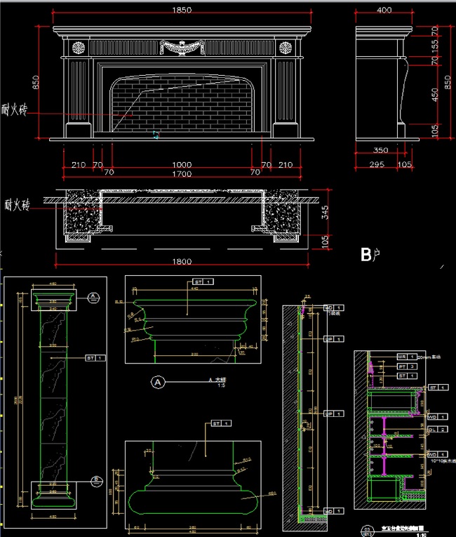 石材素材深化设计图库cad图平面图下载(图片4.
