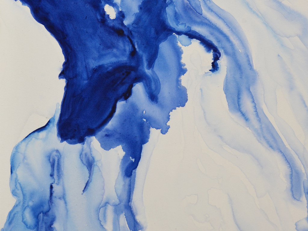 纯手绘油画抽象蓝色泼墨艺术玄关