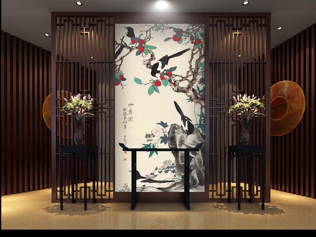 玄关走廊壁纸壁画图片 -学路网-学习路上 有我相伴