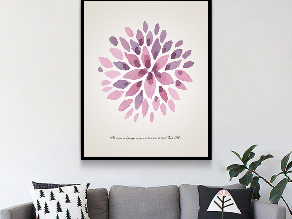 抽象唯美北欧装饰画无框画