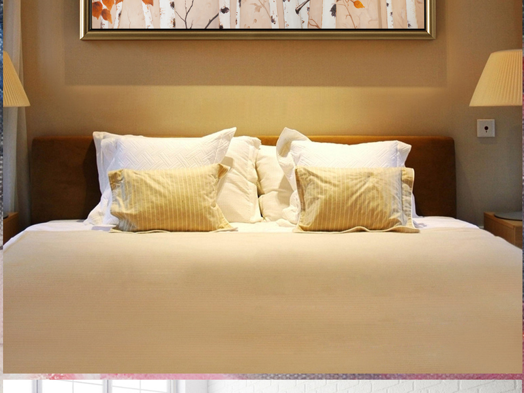 纯手绘白桦林高清油画艺术床头画