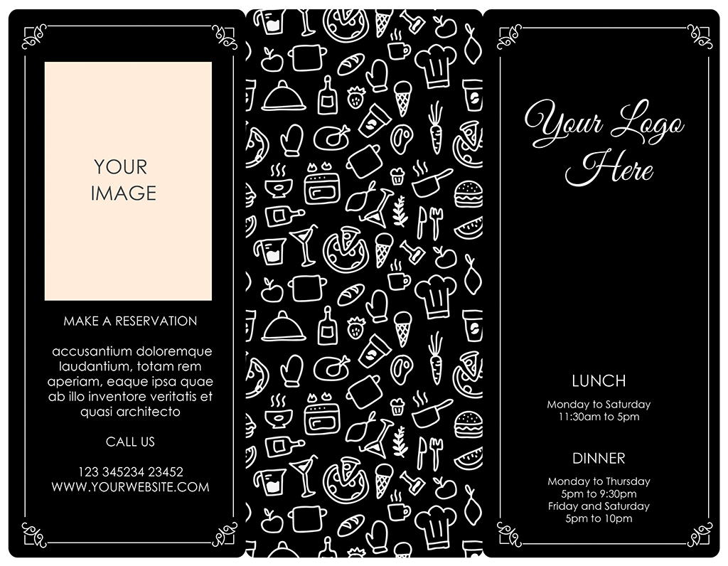 个性手绘餐饮行业时尚通用菜单psd模板