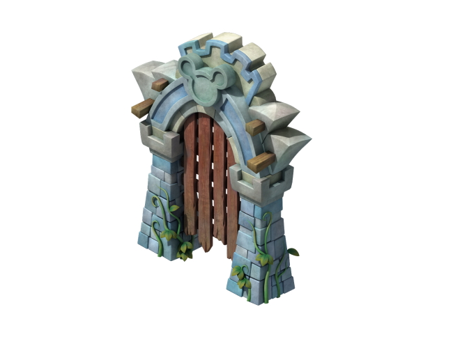 卡通石门游戏3d石门模型