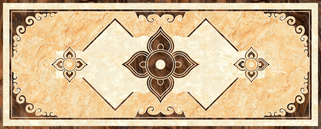 新中式大理石纹石材拼图水刀拼花