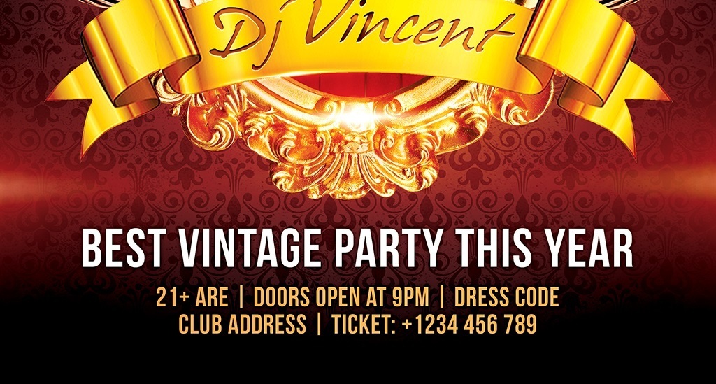 欧式复古酒吧嘉宾演出宣传海报psd模板