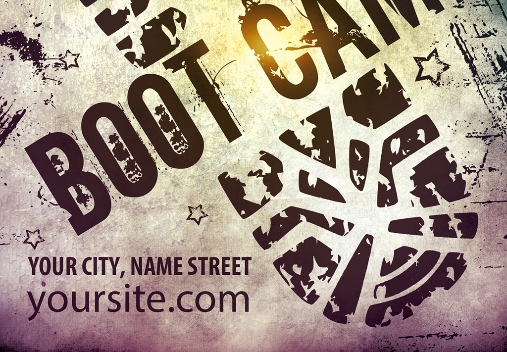 大气足迹企业文化训练营宣传海报psd模板