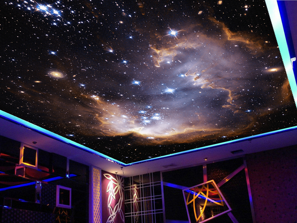 梦幻宇宙银河天花吊顶壁画