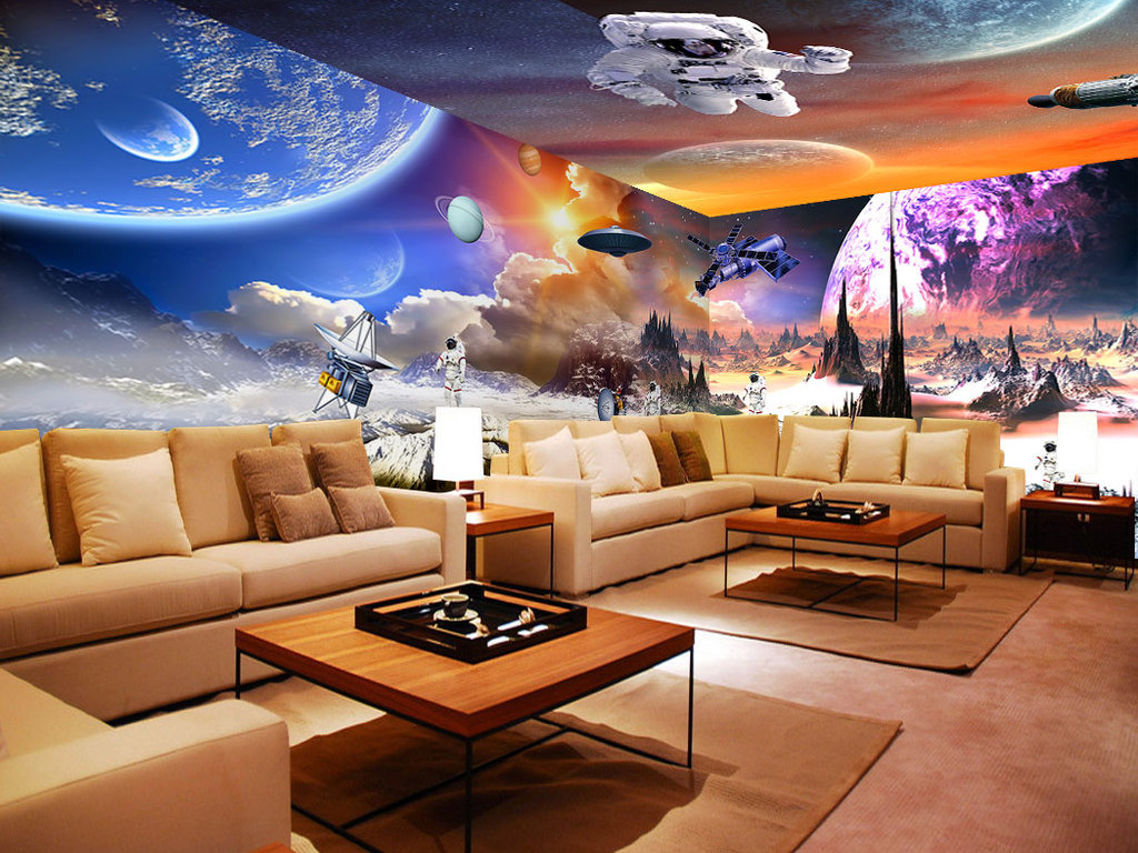 太空宇宙全屋背景墙