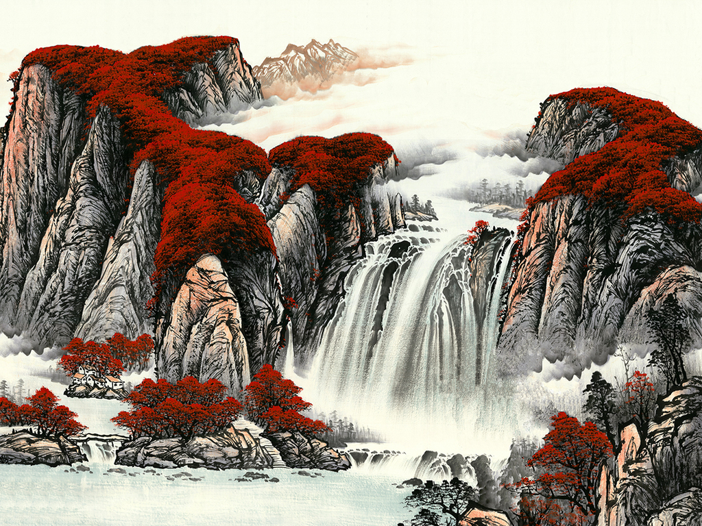 源远流长中国画素材山水画素材(图片编号:16091075)_山水风景画_我