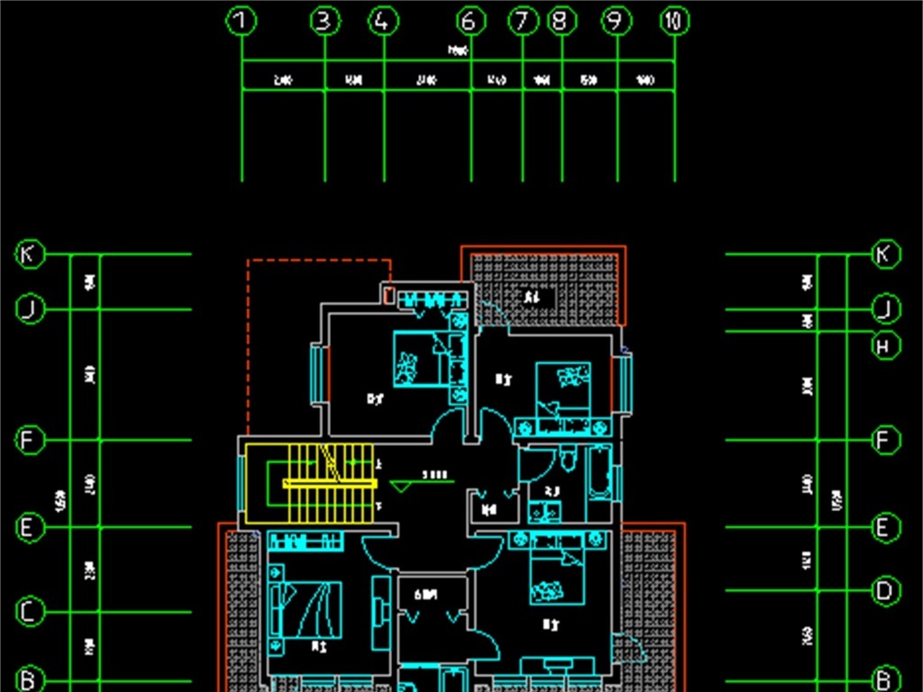 cad图库 全屋定制cad图纸 cad图纸 > 家装cad平面布置图 版权图片