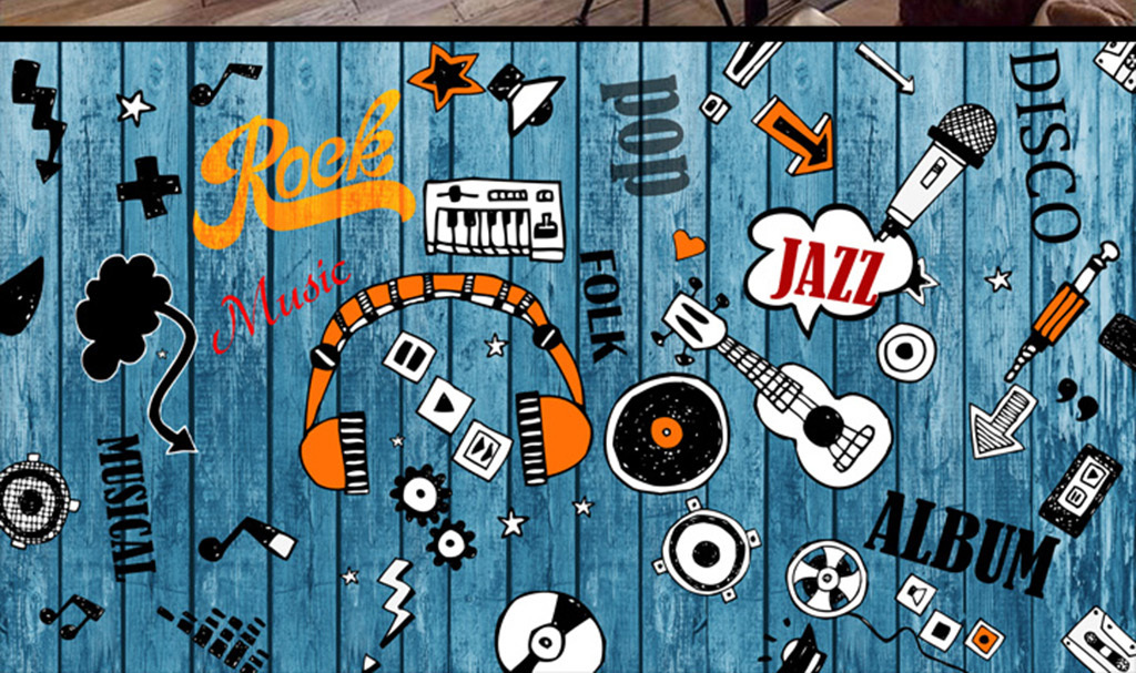 酒吧摇滚音乐电视背景墙