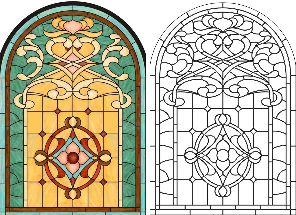 教堂花纹教堂图案欧式花教堂图
