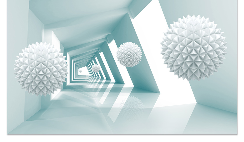 3d立体圆球抽象建筑空间现代感电视背景墙