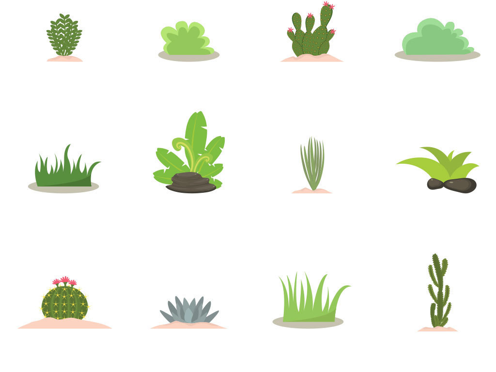 卡通绿色草坪设计矢量图(图片编号:16254941)_花卉_我图网