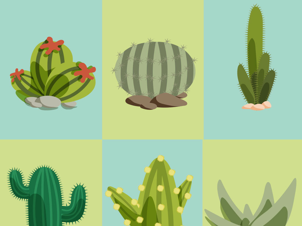 设计元素 自然素材 其他 > 手绘绿色仙人掌素材 版权图片 分享