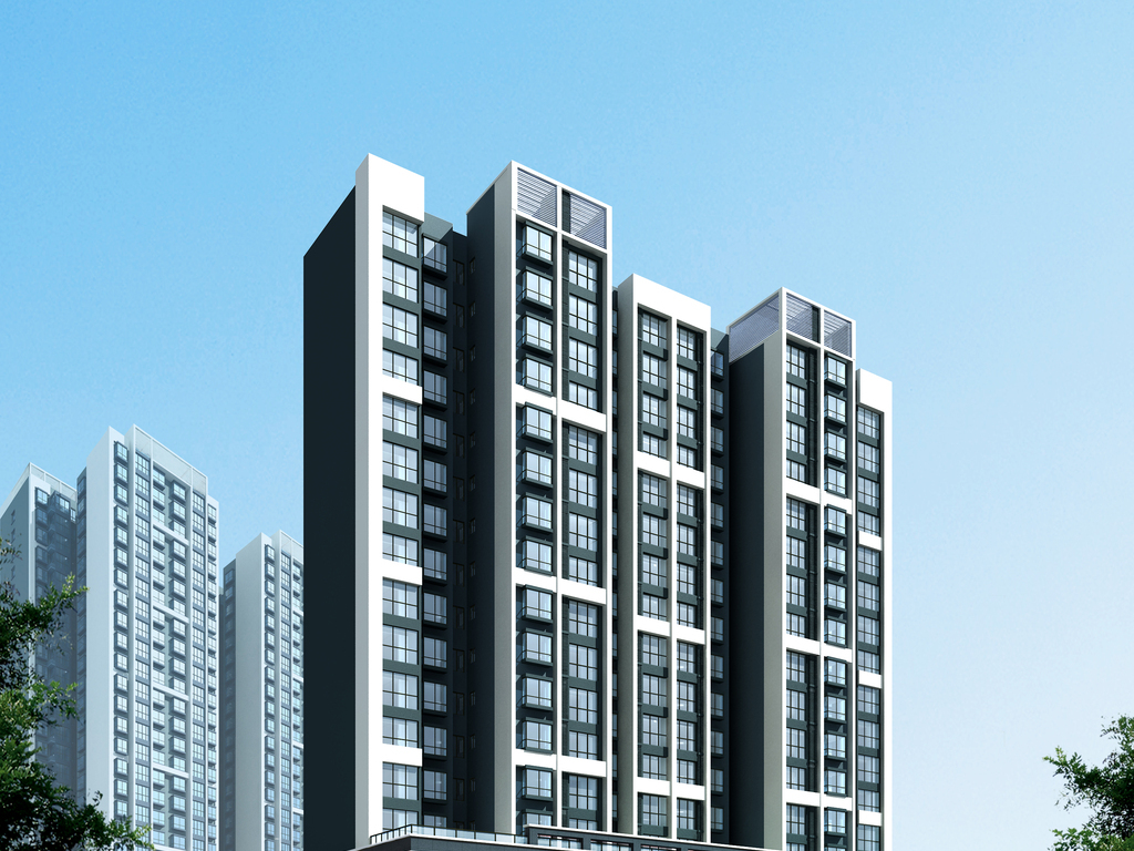 现代层住宅单体3dmax加psd全套