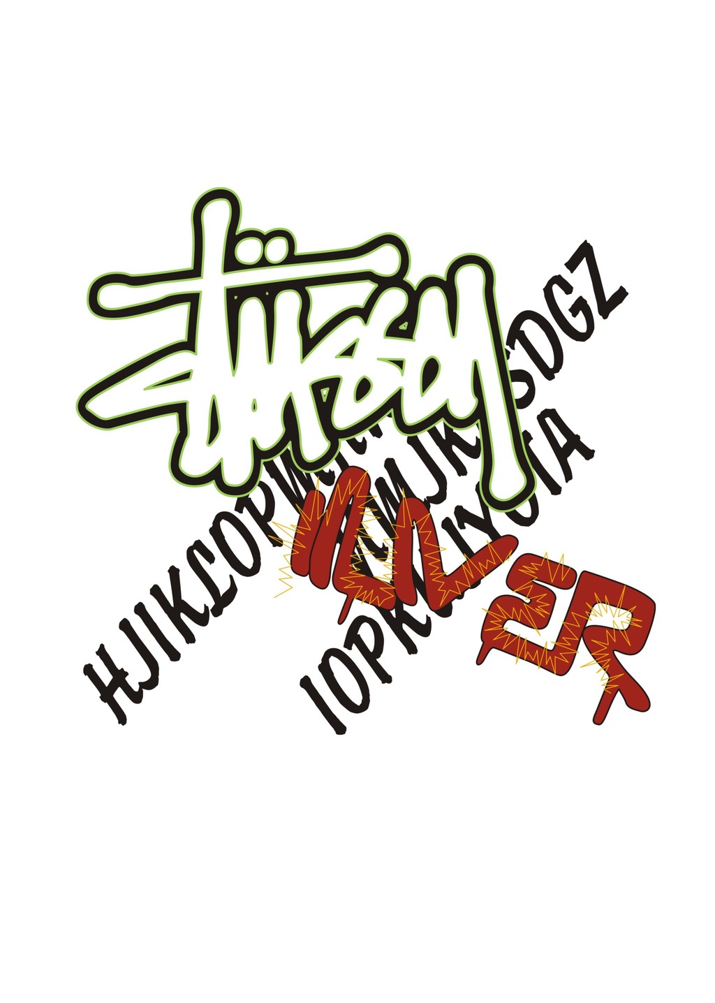 英文字体设计徽章标志图文组合t恤图案设计