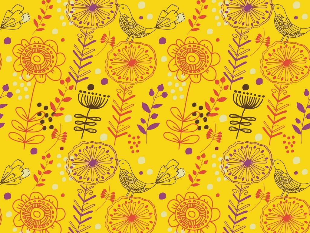 植物花卉四方连续定位印花