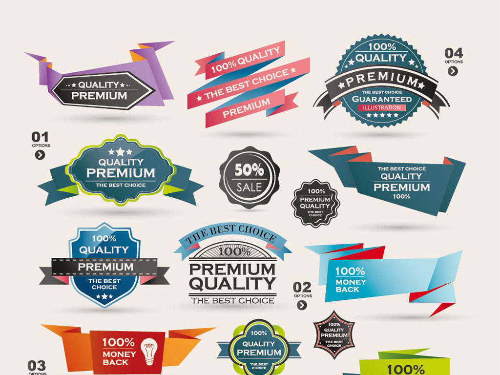 设计元素 其他 促销标签 > 时尚折纸风格标签标贴ai矢量素材 版权图片