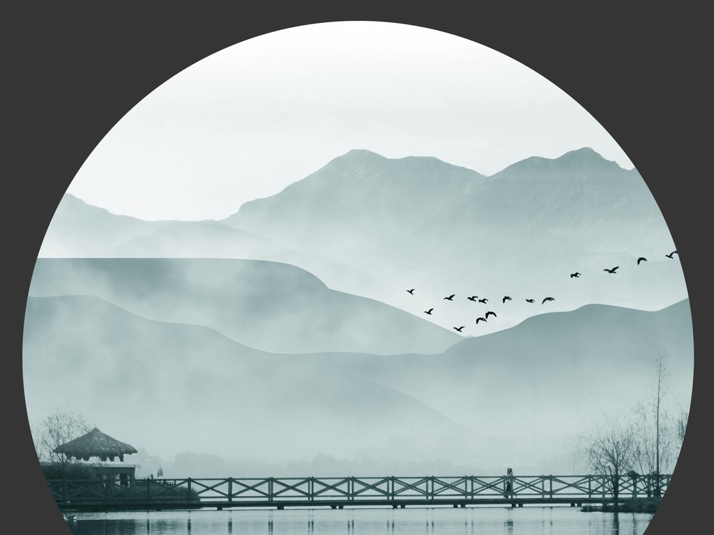 新中式水墨画意境山水水墨山水背景(图片编号:16364436)_风景无框画_