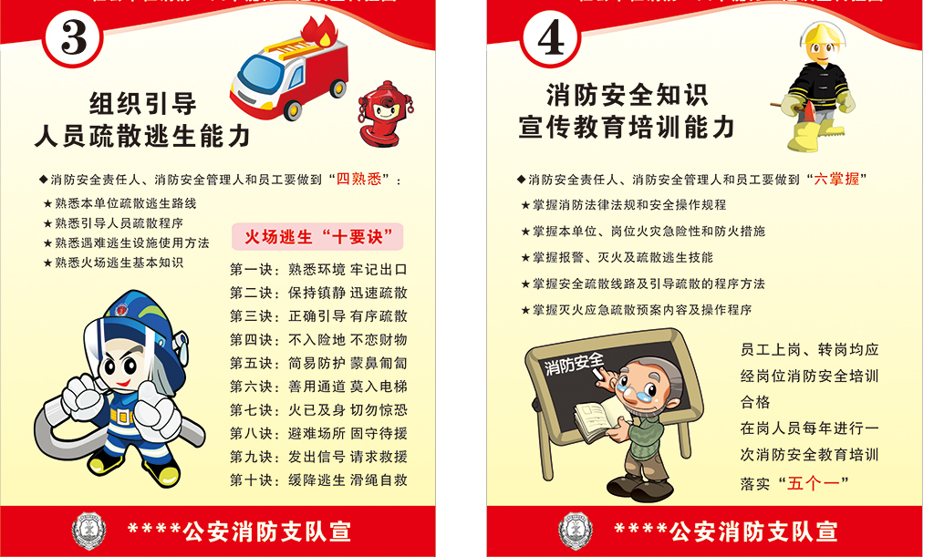 消防安全四个能力展板